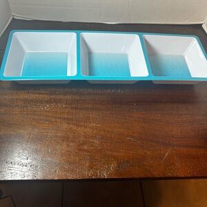 Crofton Blue White Divided Melamine Serving Tray